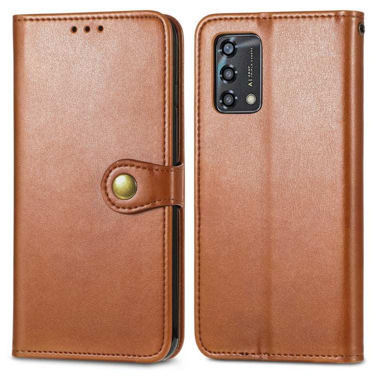 For OPPO A95 4G Solid Color Leather Buckle Phone Case