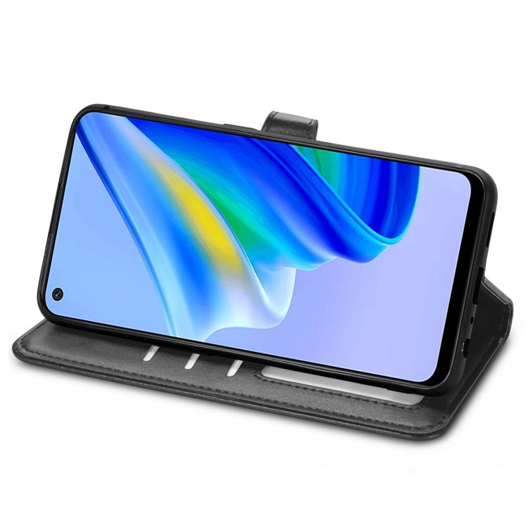 For OPPO A95 5G Solid Color Leather Buckle Phone Case