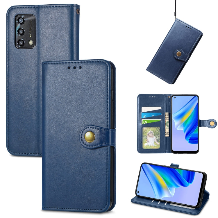 For OPPO A95 5G Solid Color Leather Buckle Phone Case