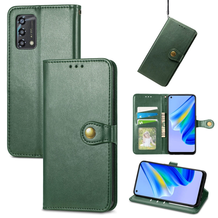 For OPPO A95 5G Solid Color Leather Buckle Phone Case
