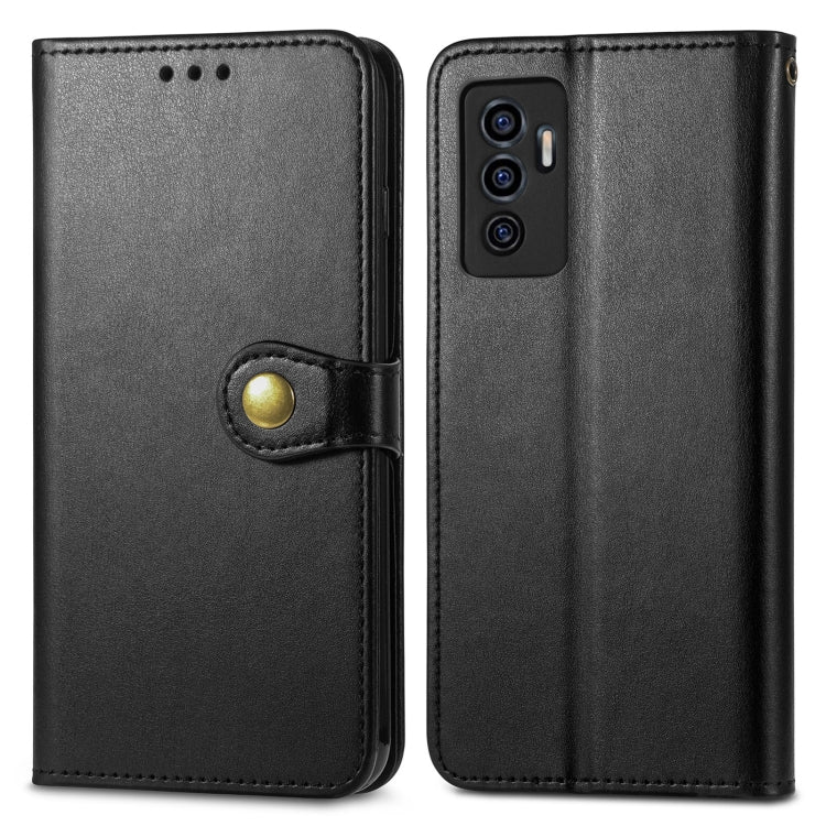 For vivo S10e Solid Color Leather Buckle Phone Case