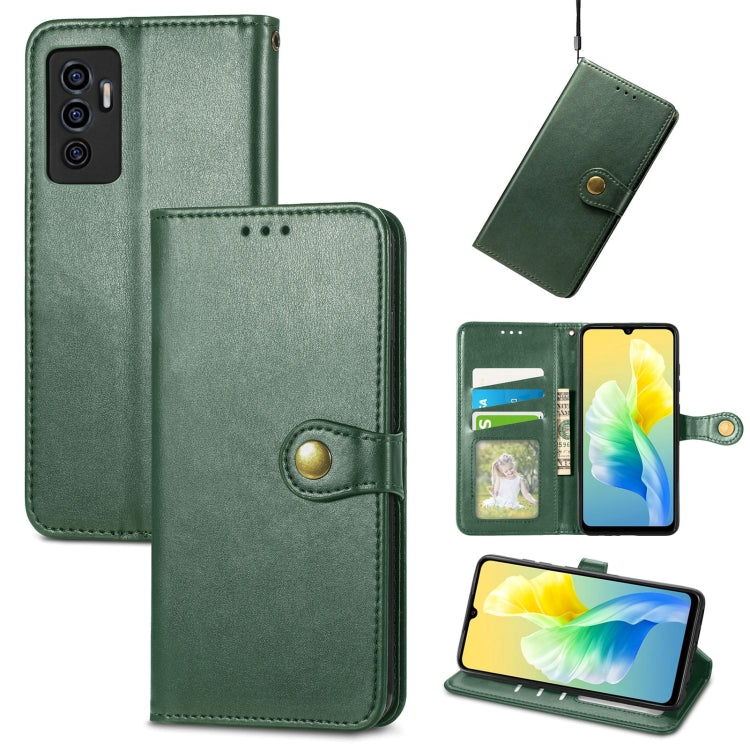 For vivo S10e Solid Color Leather Buckle Phone Case