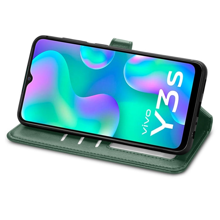 For vivo Y3s 2021 Solid Color Leather Buckle Phone Case