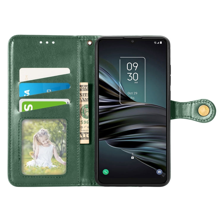 For TCL 20 XE Solid Color Leather Buckle Phone Case