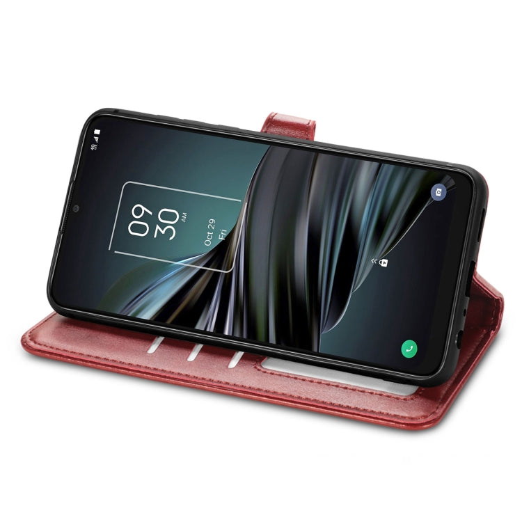 For TCL 20 XE Solid Color Leather Buckle Phone Case