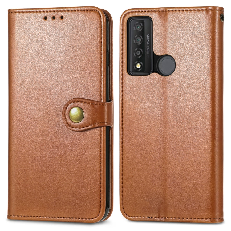 For TCL 20 XE Solid Color Leather Buckle Phone Case