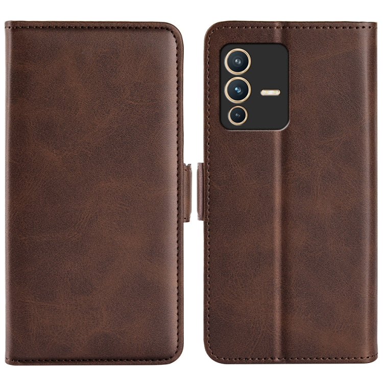 For vivo S12 Dual-side Magnetic Buckle Flip Leather Phone Case