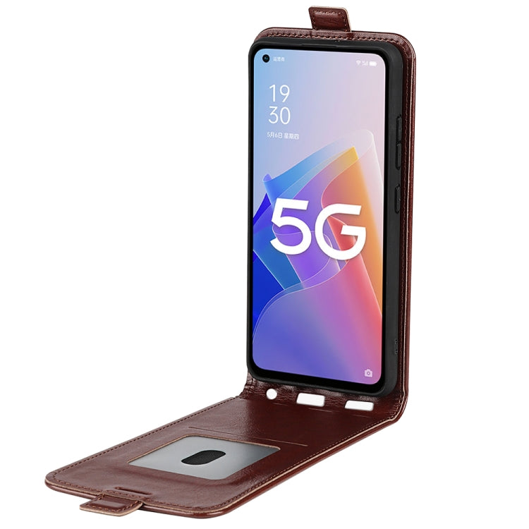 For OPPO A96 5G R64 Texture Vertical Flip Leather Phone Case