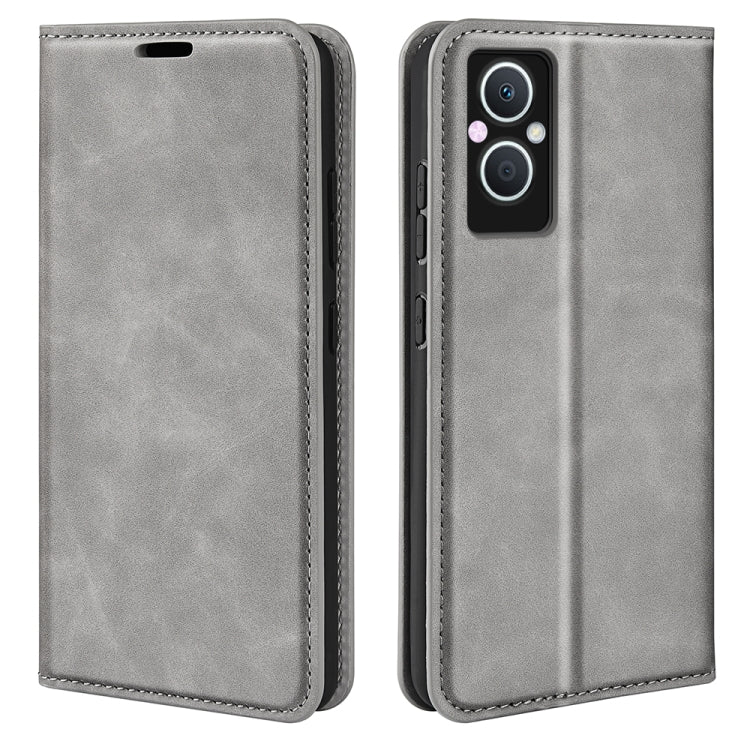 For OPPO A96 5G Retro-skin Magnetic Suction Leather Phone Case
