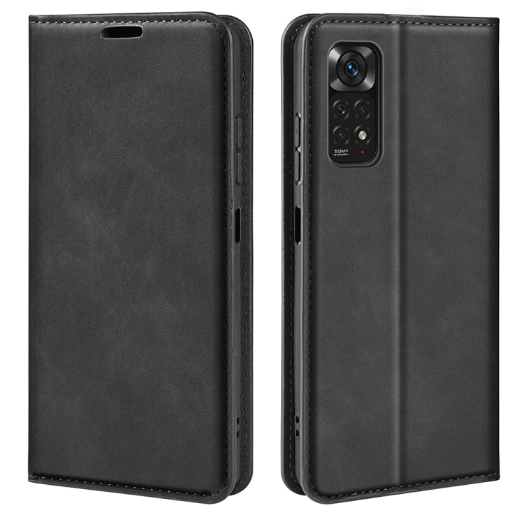 For Xiaomi Redmi Note 11 4G / Note 11S Retro-skin Magnetic Suction Leather Phone Case