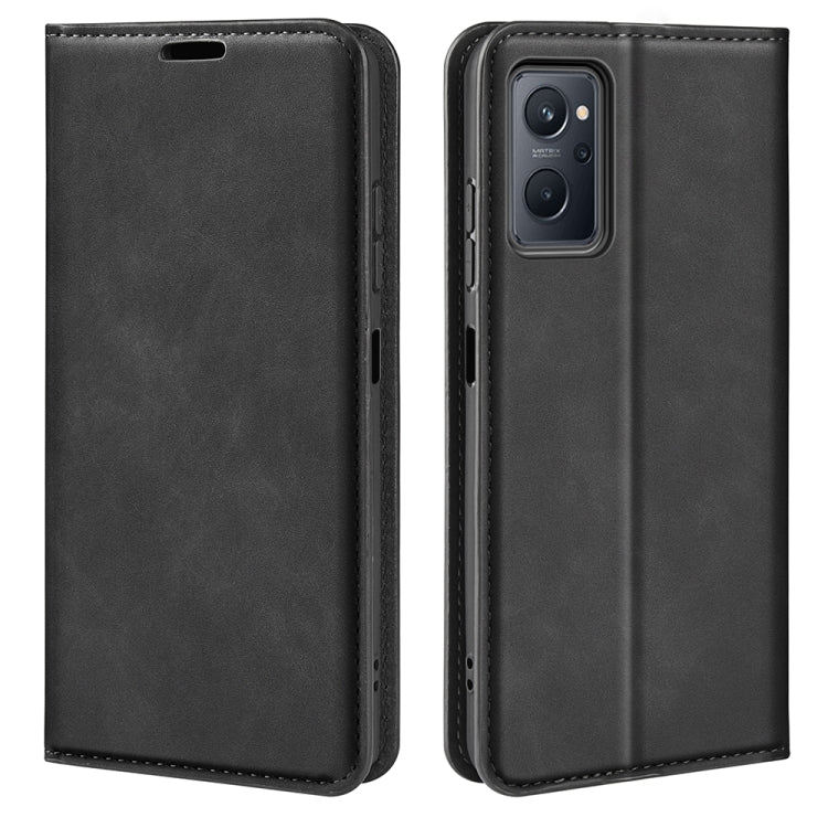 For OPPO Realme 9i Retro-skin Magnetic Suction Leather Phone Case