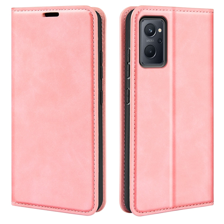 For OPPO Realme 9i Retro-skin Magnetic Suction Leather Phone Case