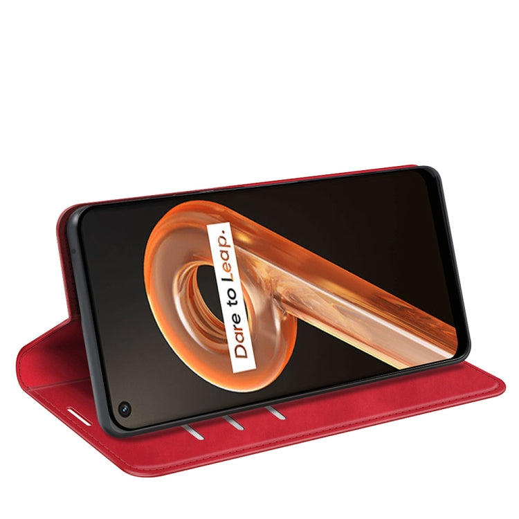For OPPO Realme 9i Retro-skin Magnetic Suction Leather Phone Case