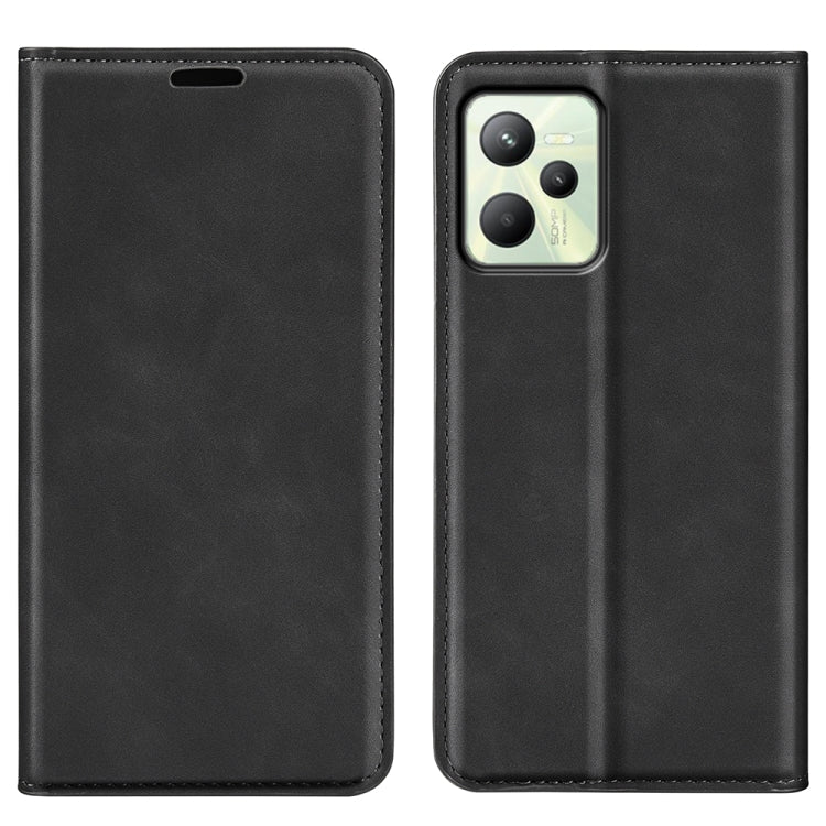 For OPPO Realme C35 Retro-skin Magnetic Suction Leather Phone Case