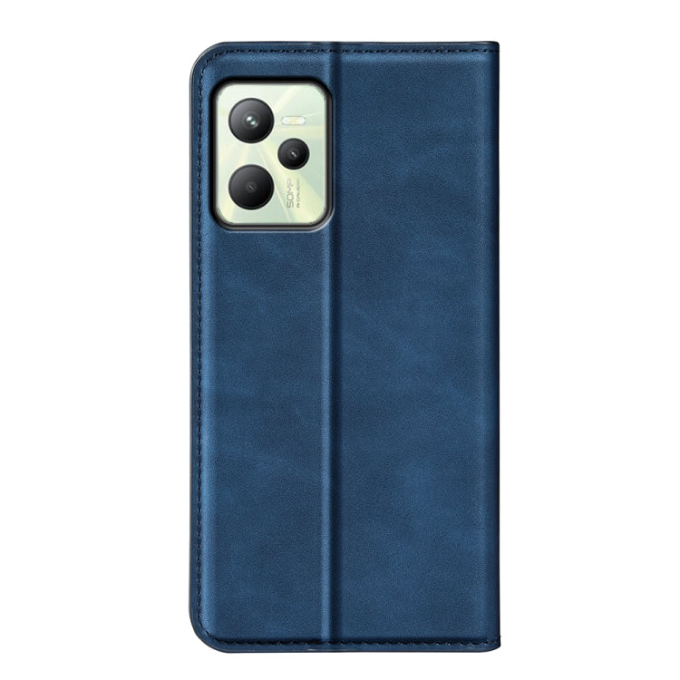 For OPPO Realme C35 Retro-skin Magnetic Suction Leather Phone Case