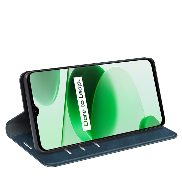 For OPPO Realme C35 Retro-skin Magnetic Suction Leather Phone Case