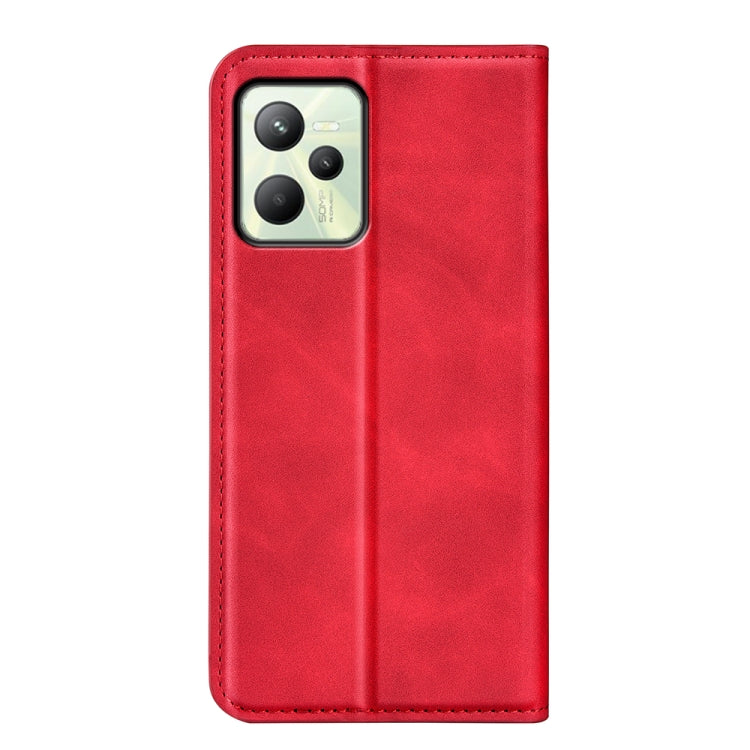 For OPPO Realme C35 Retro-skin Magnetic Suction Leather Phone Case