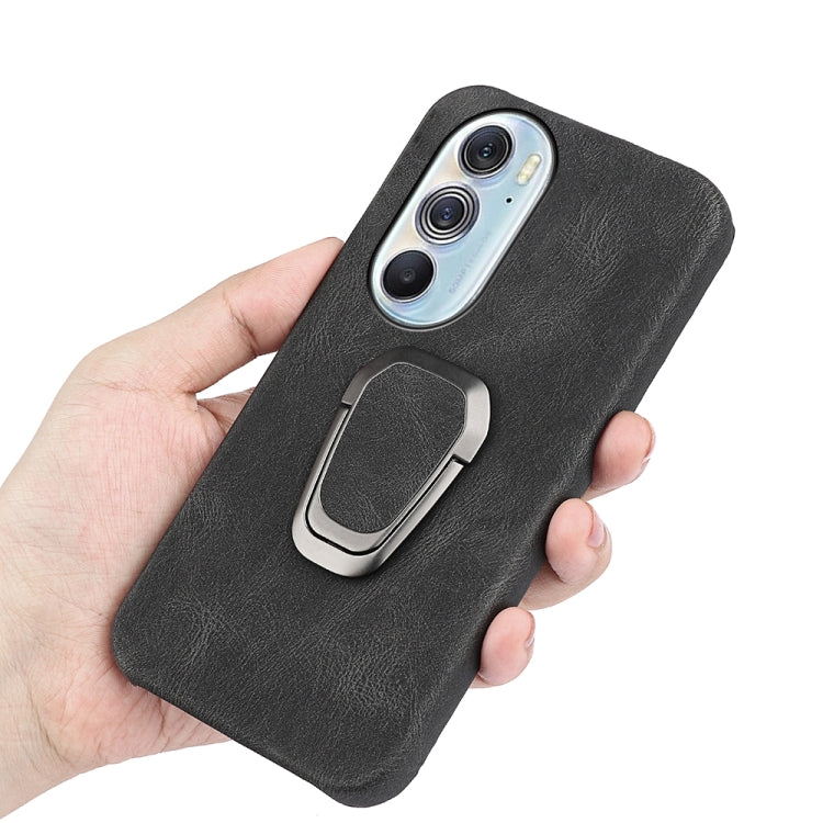 For Motorola Moto Edge X30 Ring Holder PU Phone Case