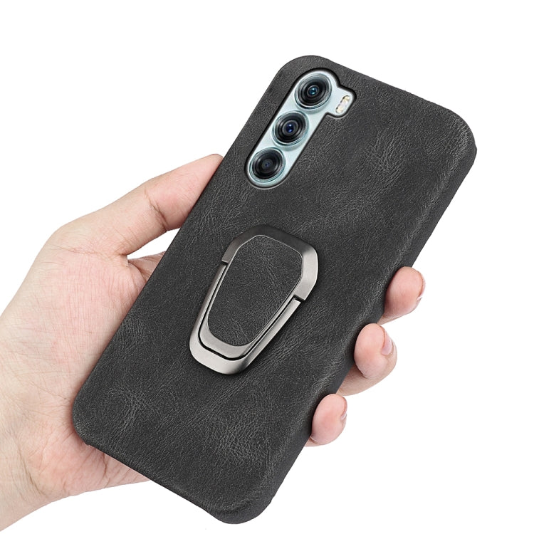 For Motorola Moto Edge S30 Ring Holder PU Phone Case