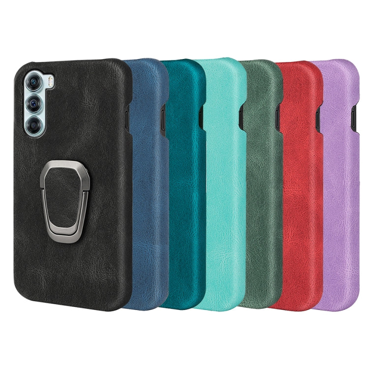 For Motorola Moto Edge S30 Ring Holder PU Phone Case