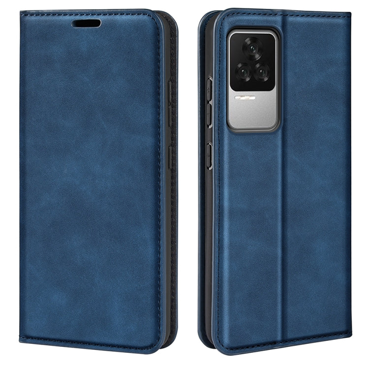Fo Xiaomi Redmi K50 Retro-skin Magnetic Suction Leather Phone Case