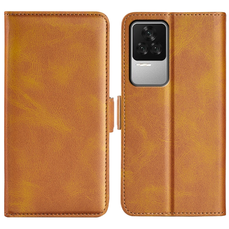 For Xiaomi Redmi K50 Dual-side Magnetic Buckle Leather Phone Case