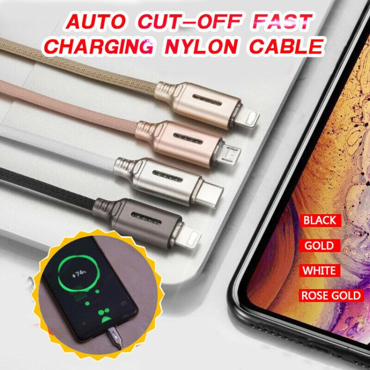 Micro USB Interface Zinc Alloy Marquee Luminous Intelligent Automatic Power off Charging Data Cable