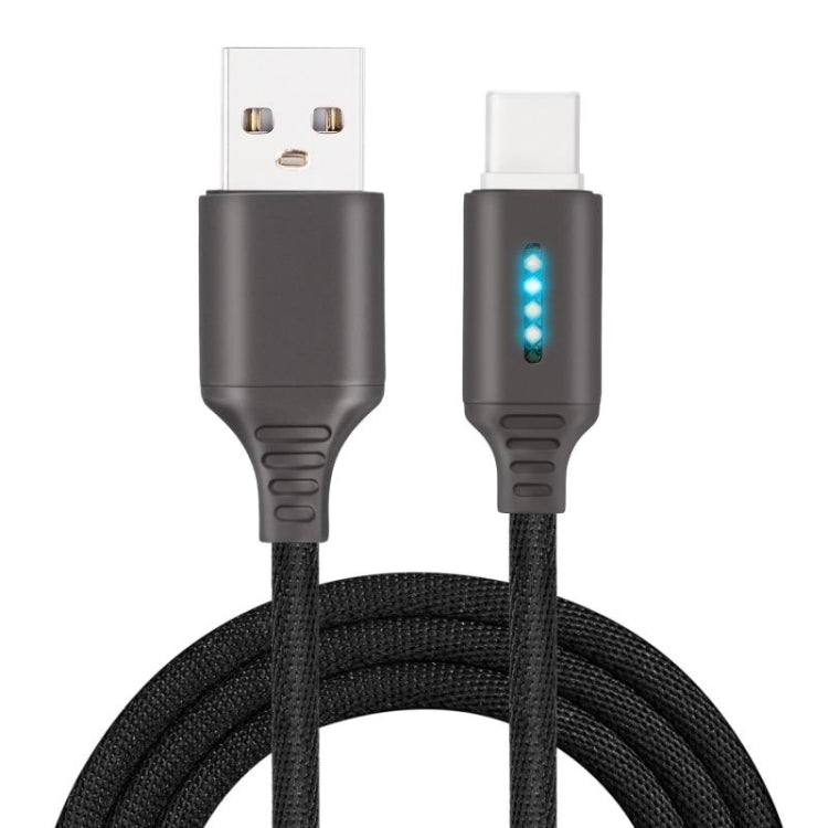 USB-C / Type-C Interface Zinc Alloy Marquee Luminous Intelligent Automatic Power off Charging Data Cable