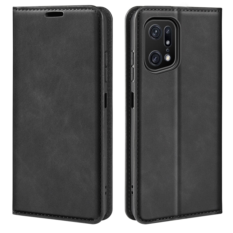 For OPPO Find X5 Pro Retro-skin Magnetic Suction Leather Phone Case
