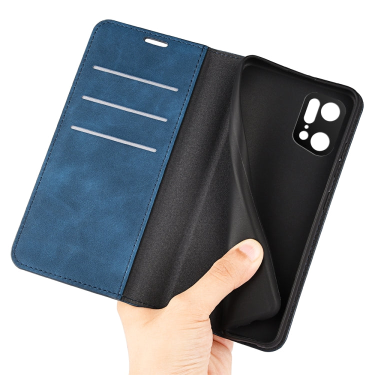 For OPPO Find X5 Pro Retro-skin Magnetic Suction Leather Phone Case