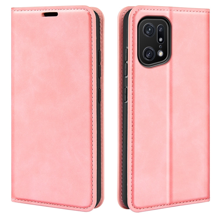 For OPPO Find X5 Pro Retro-skin Magnetic Suction Leather Phone Case