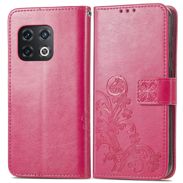 For OnePlus 10 Pro Four-leaf Clasp Embossed Leather Phone Case