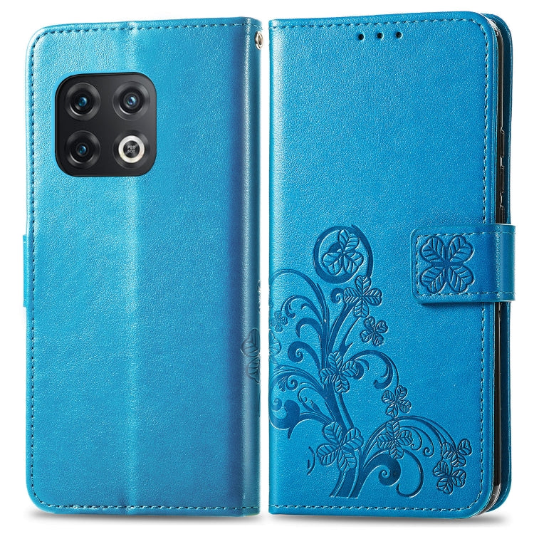 For OnePlus 10 Pro Four-leaf Clasp Embossed Leather Phone Case