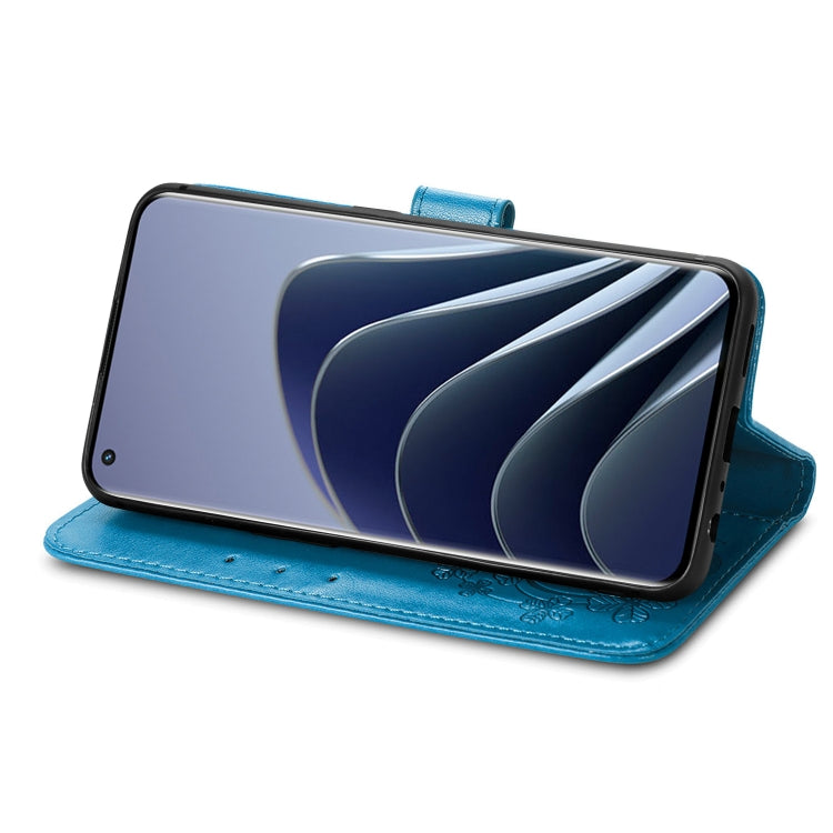 For OnePlus 10 Pro Four-leaf Clasp Embossed Leather Phone Case