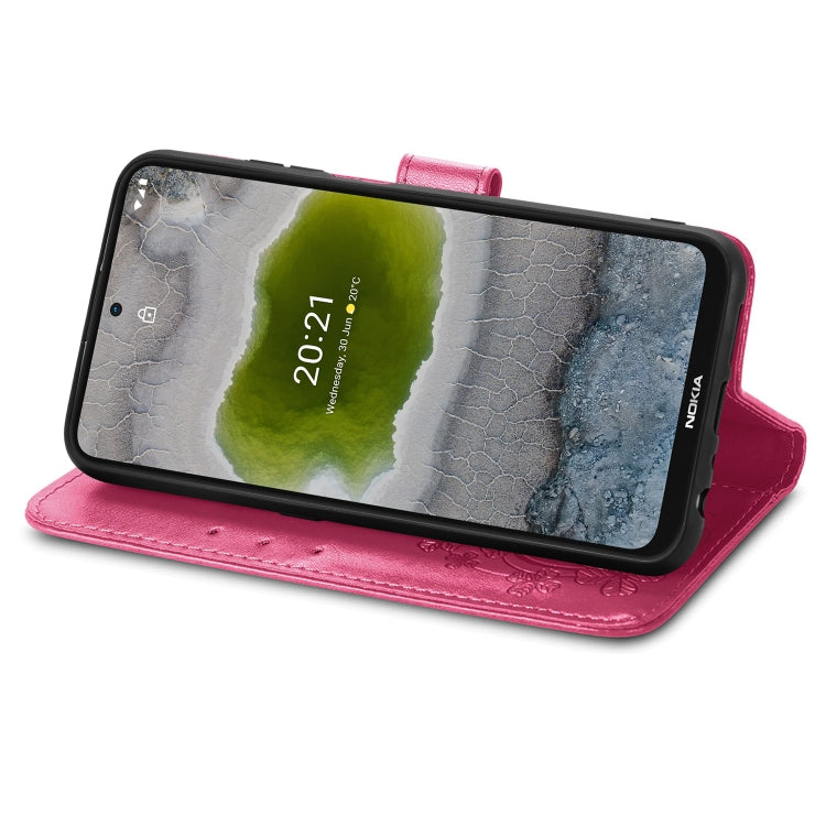 For Nokia X10 Four-leaf Clasp Embossed Leather Phone Case