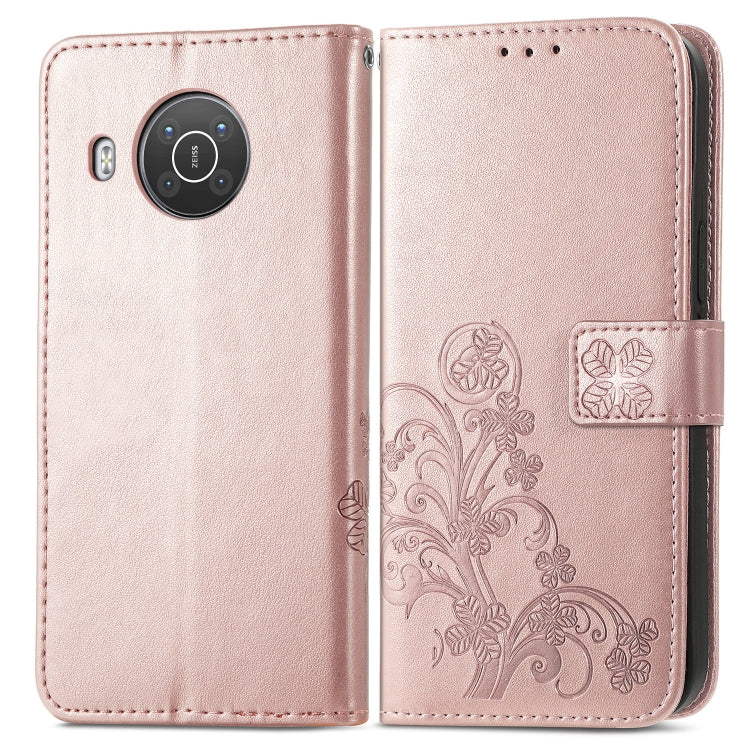 For Nokia X10 Four-leaf Clasp Embossed Leather Phone Case