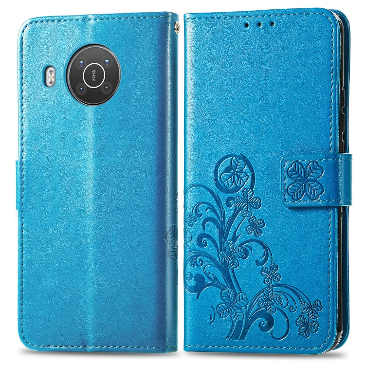 For Nokia X10 Four-leaf Clasp Embossed Leather Phone Case