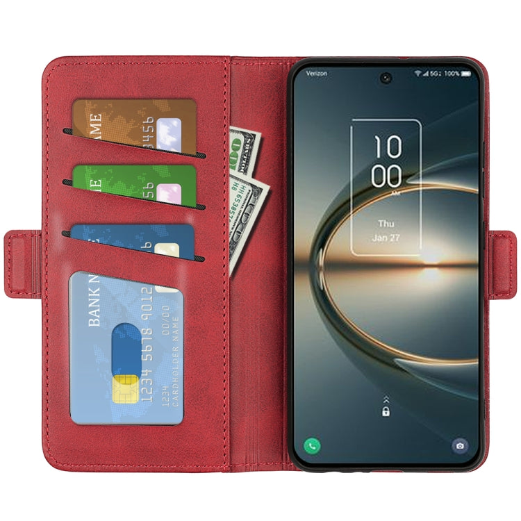 For TCL 30V 5G Dual-side Magnetic Buckle Leather Phone Case