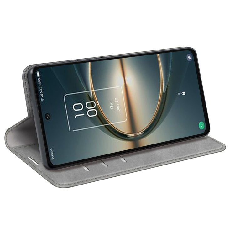 For TCL 30 V 5G Retro-skin Magnetic Suction Leather Phone Case