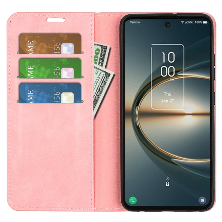 For TCL 30 V 5G Retro-skin Magnetic Suction Leather Phone Case