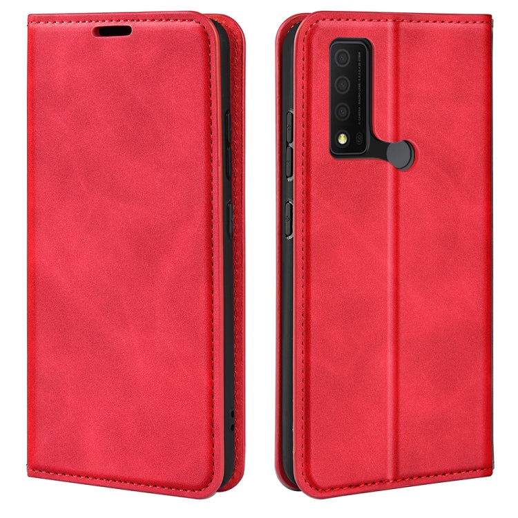 For TCL 30 V 5G Retro-skin Magnetic Suction Leather Phone Case