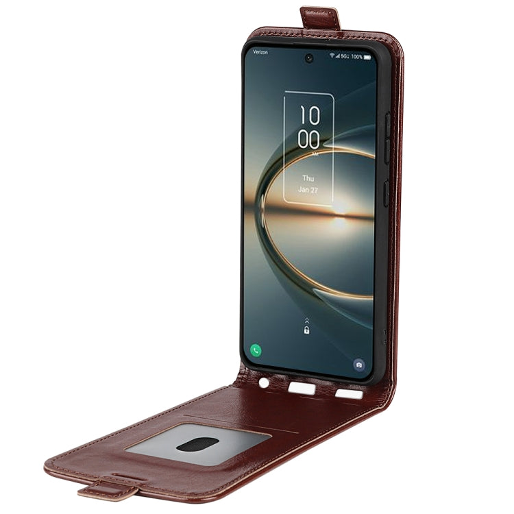 For TCL 30V 5G R64 Texture Single Vertical Flip Leather Phone Case