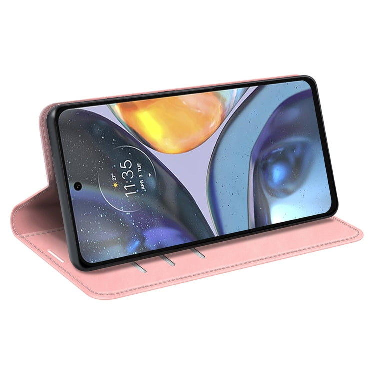 For Motorola Moto G22 4G Retro-skin Magnetic Suction Leather Phone Case