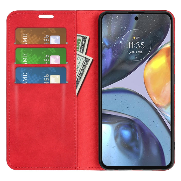 For Motorola Moto G22 4G Retro-skin Magnetic Suction Leather Phone Case