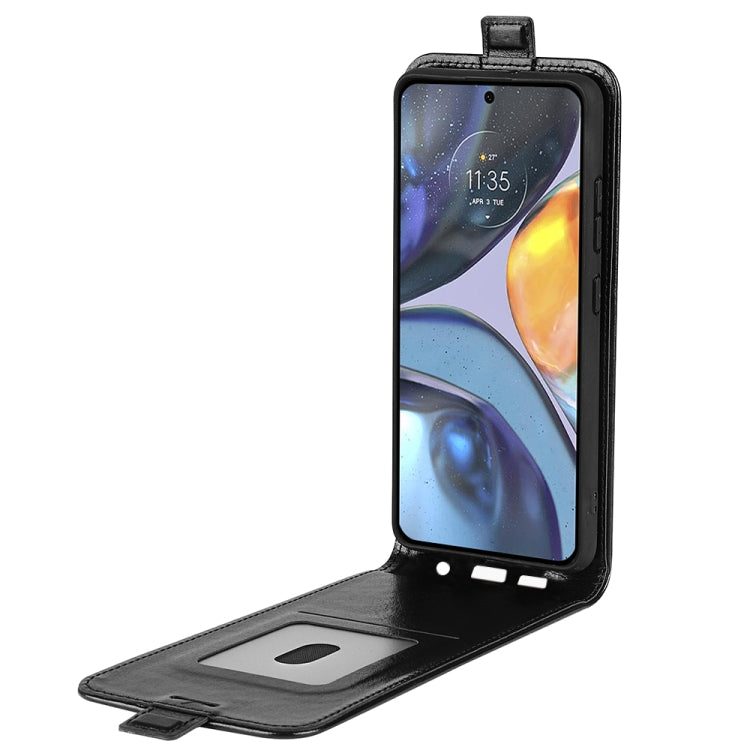 For Motorola Moto G22 4G R64 Texture Single Vertical Flip Leather Phone Case
