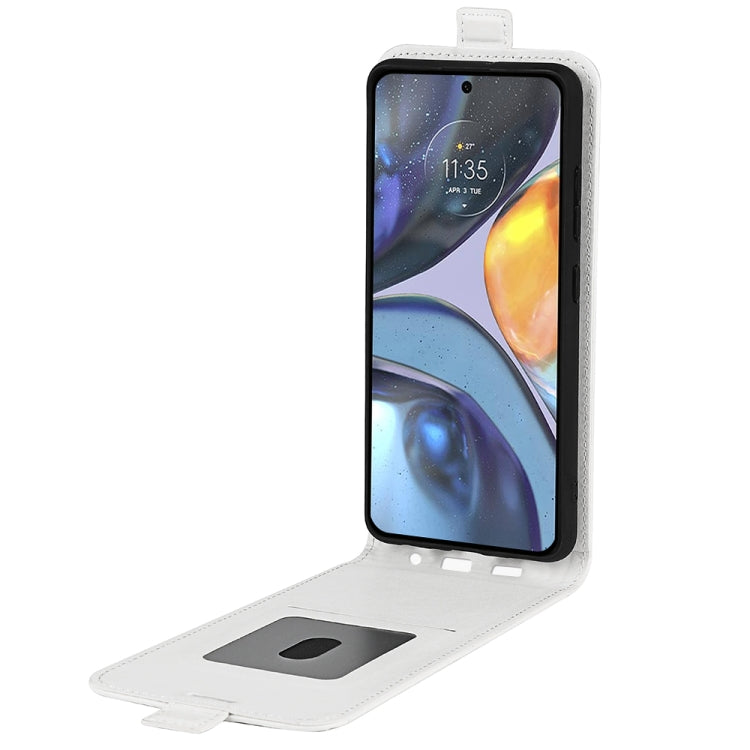 For Motorola Moto G22 4G R64 Texture Single Vertical Flip Leather Phone Case