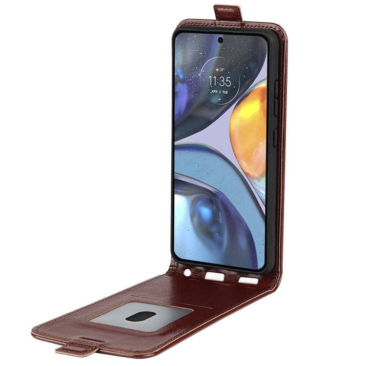 For Motorola Moto G22 4G R64 Texture Single Vertical Flip Leather Phone Case