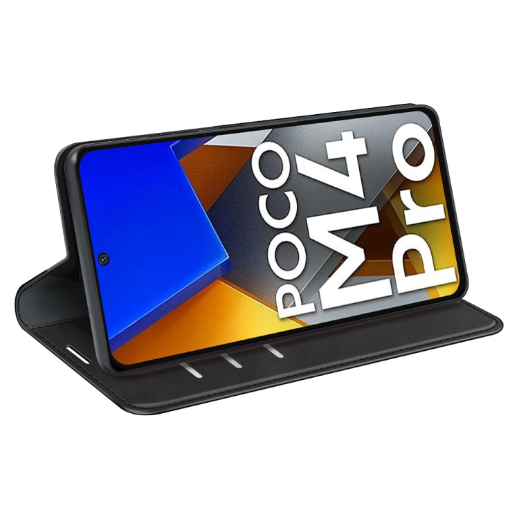 For Xiaomi Poco M4 Pro 4G Retro-skin Magnetic Suction Leather Phone Case