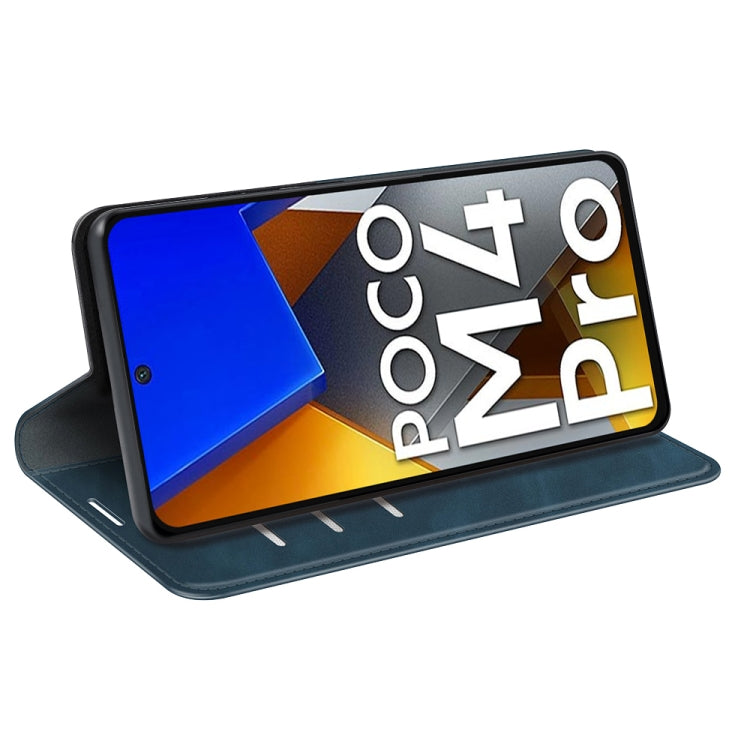 For Xiaomi Poco M4 Pro 4G Retro-skin Magnetic Suction Leather Phone Case