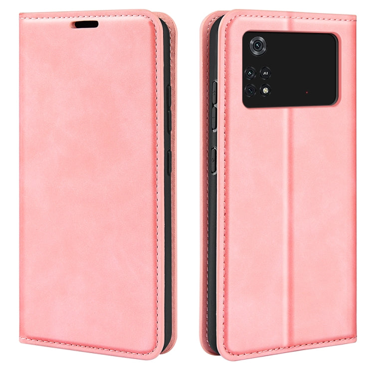 For Xiaomi Poco M4 Pro 4G Retro-skin Magnetic Suction Leather Phone Case